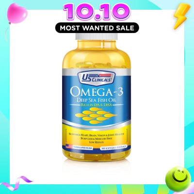 US CLINICALS Omega 3 Deep Sea Fish Oil 300's image