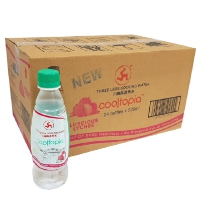 THREE LEGS BRAND Cooltopia Cooling Water Lychee 320ml x 24 (per carton)