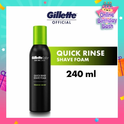 GILLETTE Labs Skincare Quick Rinse Shave Foam 240ml (Expiry: Dec`2025)
