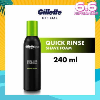GILLETTE Labs Skincare Quick Rinse Shave Foam 240ml (Expiry: Dec`2025)