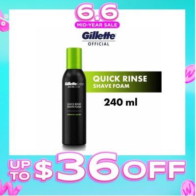 GILLETTE - Labs Skincare Quick Rinse Shave Foam 240ml
