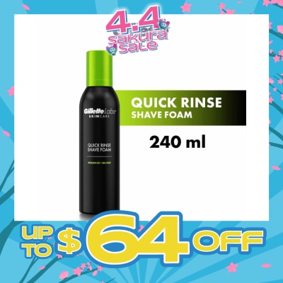 GILLETTE - Labs Skincare Quick Rinse Shave Foam 240ml