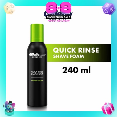 GILLETTE - Labs Skincare Quick Rinse Shave Foam 240ml
