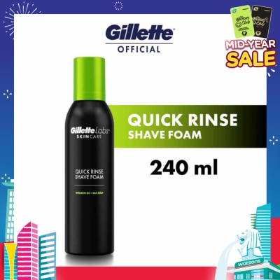 GILLETTE Labs Skincare Quick Rinse Shave Foam 240ml (Expiry: Dec`2025)