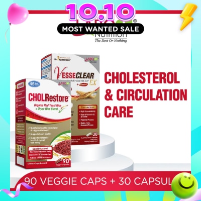 LABO NUTRITION CHOLRestore & VESSECLEAR EX Heart Health Supplement Bundle Set 1s image