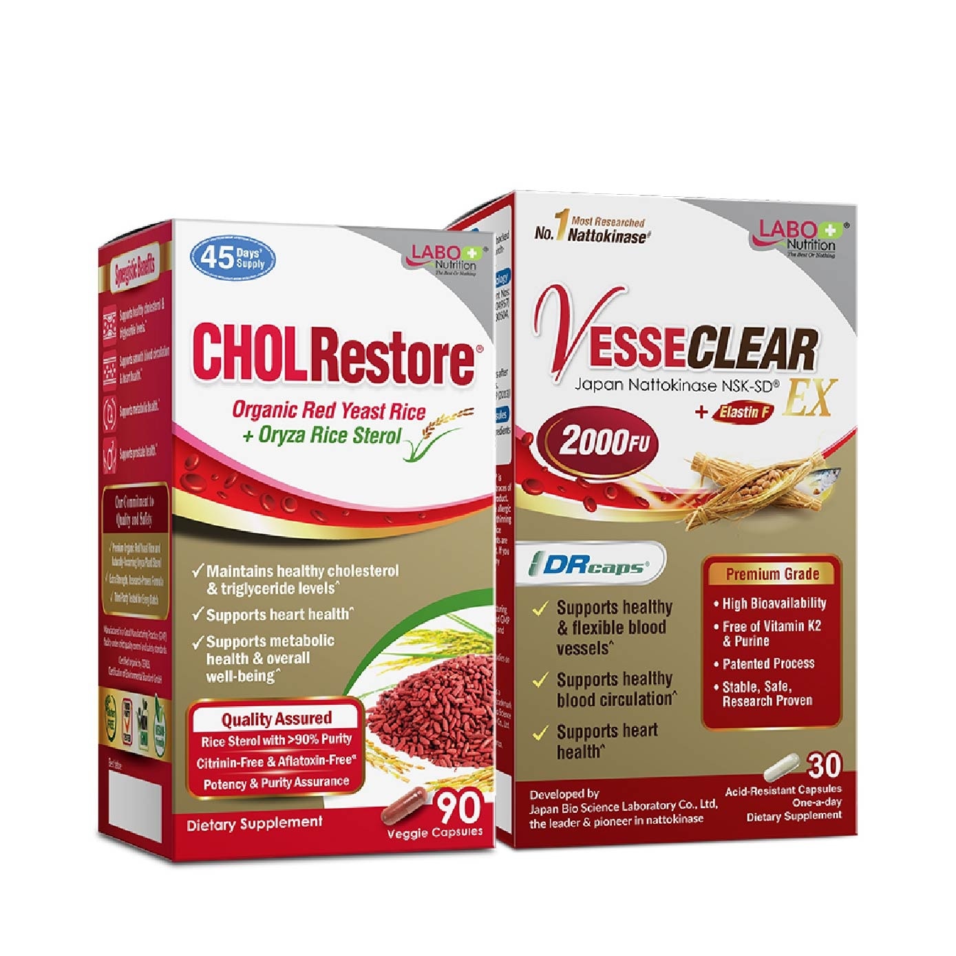 CHOLRestore & VESSECLEAR EX Heart Health Supplement Bundle Set 1s image