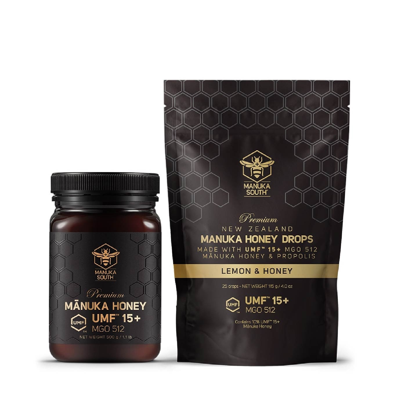 UMF 15+ Honey Drops & MGO512 Manuka Honey Bundle Set 1s image