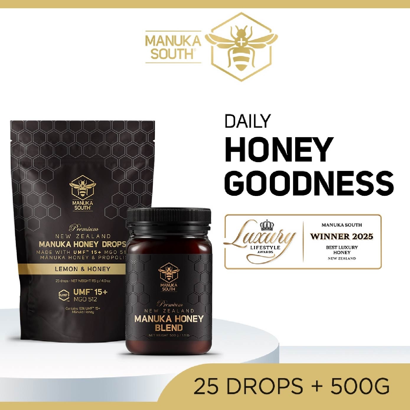 UMF15+ Manuka Honey Drops & Honey Blend Bundle Set 1s