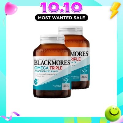BLACKMORES Omega Triple Concentrated Fish Oil Capsules Bundle Set 1s image