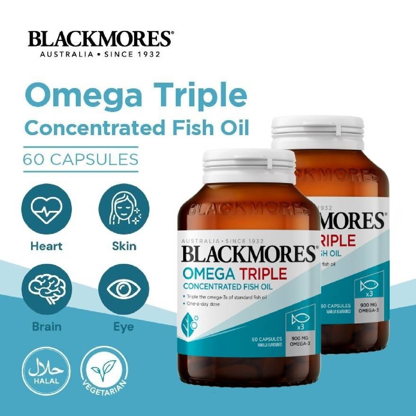 Omega Triple Concentrated Fish Oil Capsules Bundle Set 1s image