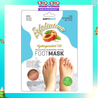 AIRFIT Medi Peach Exfoliation Foot Mask 1s (Expiry: Nov`2025)