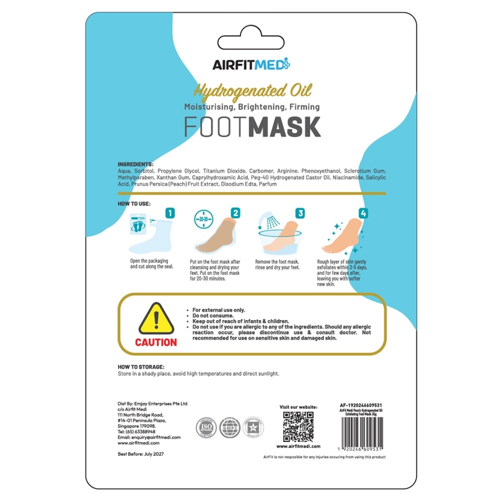 Medi Peach Exfoliation Foot Mask 1s
