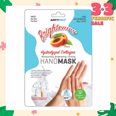 AIRFIT MEDI Brightening Hydrolyzed Collagen Pair Hand Mask Peach (Moisturizing, Brightening & Firming) 1s