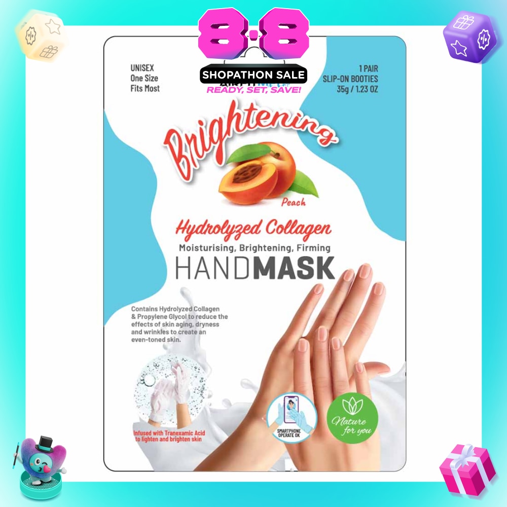 Brightening Hydrolyzed Collagen Pair Hand Mask Peach (Moisturizing, Brightening & Firming) 1s