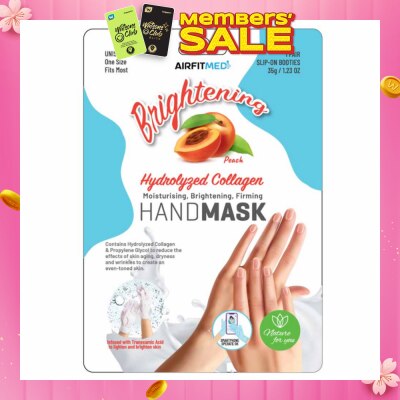 AIRFIT MEDI Brightening Hydrolyzed Collagen Pair Hand Mask Peach (Moisturizing, Brightening & Firming) 1s