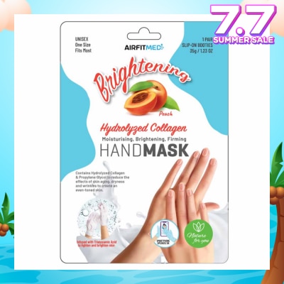 AIRFIT MEDI Brightening Hydrolyzed Collagen Pair Hand Mask Peach (Moisturizing, Brightening & Firming) 1s