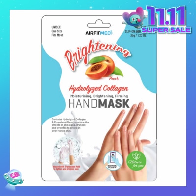 AIRFIT MEDI Brightening Hydrolyzed Collagen Pair Hand Mask Peach (Moisturizing, Brightening & Firming) 1s