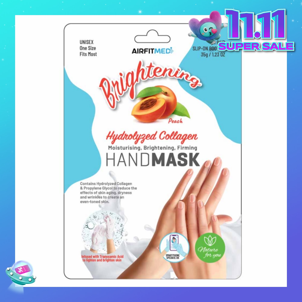Brightening Hydrolyzed Collagen Pair Hand Mask Peach (Moisturizing, Brightening & Firming) 1s