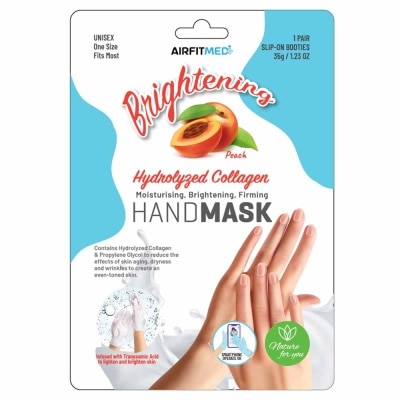 AIRFIT MEDI Brightening Hydrolyzed Collagen Pair Hand Mask Peach (Moisturizing, Brightening & Firming) 1s