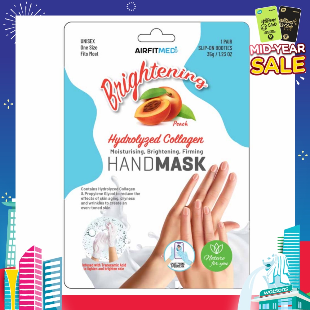 Brightening Hydrolyzed Collagen Pair Hand Mask Peach (Moisturizing, Brightening & Firming) 1s