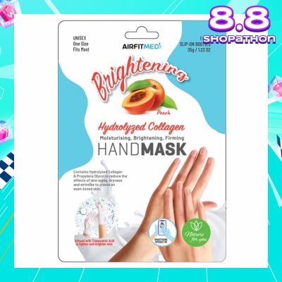 AIRFIT MEDI Brightening Hydrolyzed Collagen Pair Hand Mask Peach (Moisturizing, Brightening & Firming) 1s