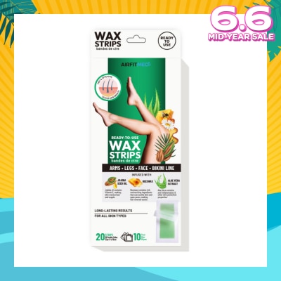 AIRFIT MEDI Body & Legs Wax Strips (20 Strips with 10 Post Wax Wipes) 1s