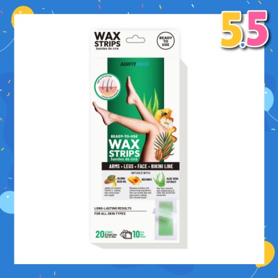 AIRFIT MEDI Body & Legs Wax Strips (20 Strips with 10 Post Wax Wipes) 1s