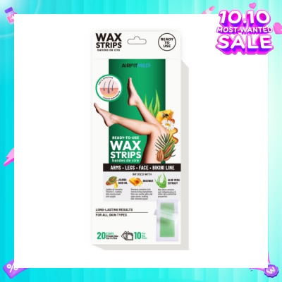 AIRFIT MEDI Body & Legs Wax Strips (20 Strips with 10 Post Wax Wipes) 1s