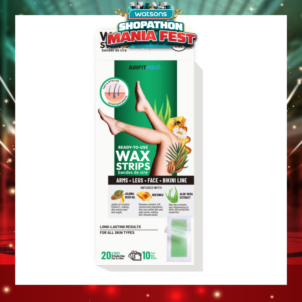 Body & Legs Wax Strips (20 Strips with 10 Post Wax Wipes) 1s