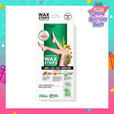 AIRFIT MEDI Body & Legs Wax Strips (20 Strips with 10 Post Wax Wipes) 1s