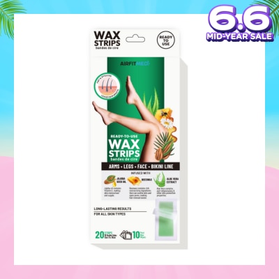 AIRFIT MEDI Body & Legs Wax Strips (20 Strips with 10 Post Wax Wipes) 1s