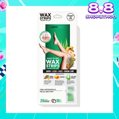 AIRFIT MEDI Body & Legs Wax Strips (20 Strips with 10 Post Wax Wipes) 1s