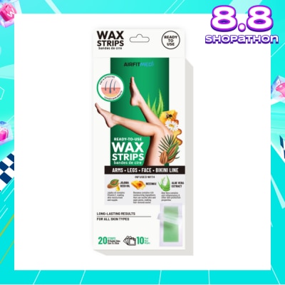 AIRFIT MEDI Body & Legs Wax Strips (20 Strips with 10 Post Wax Wipes) 1s