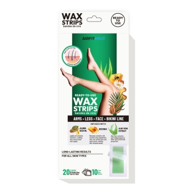 AIRFIT MEDI Body & Legs Wax Strips (20 Strips with 10 Post Wax Wipes) 1s