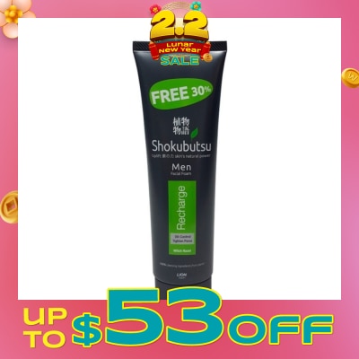 SHOKUBUTSU Men Facial Foam 100g - Recharge