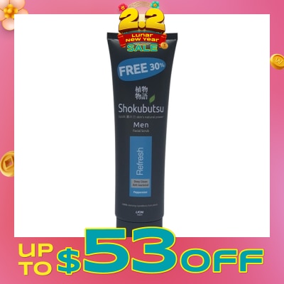 SHOKUBUTSU Men Facial Foam 100g - Refresh