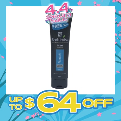 SHOKUBUTSU - Men Facial Foam 100g - Refresh