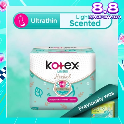 KOTEX Anti-Bacterial Herbal Ultrathin PantyLiner Lightly Scented 25s