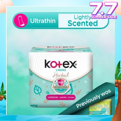 KOTEX Anti-Bacterial Herbal Ultrathin PantyLiner Lightly Scented 25s