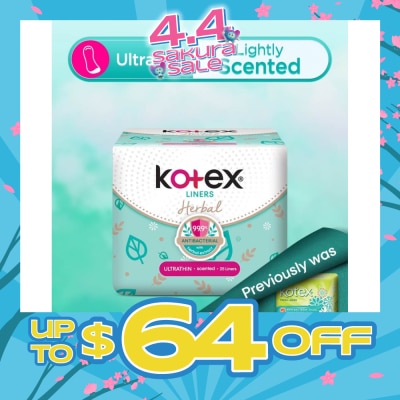 KOTEX - Anti-Bacterial Herbal Ultrathin PantyLiner Lightly Scented 25s