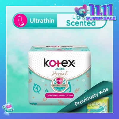 KOTEX Anti-Bacterial Herbal Ultrathin PantyLiner Lightly Scented 25s