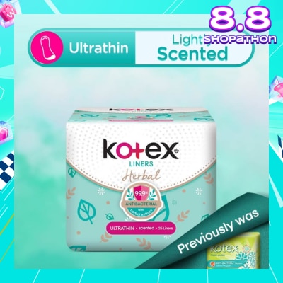 KOTEX Anti-Bacterial Herbal Ultrathin PantyLiner Lightly Scented 25s