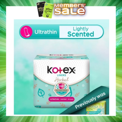 KOTEX - Anti-Bacterial Herbal Ultrathin PantyLiner Lightly Scented 25s