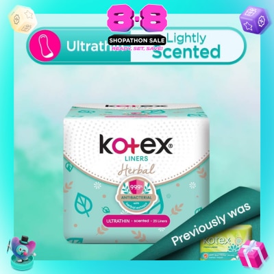 KOTEX - Anti-Bacterial Herbal Ultrathin PantyLiner Lightly Scented 25s
