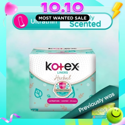 KOTEX Anti Bacterial Herbal Ultrathin PantyLiner Lightly Scented 25s image