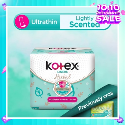 KOTEX Anti-Bacterial Herbal Ultrathin PantyLiner Lightly Scented 25s