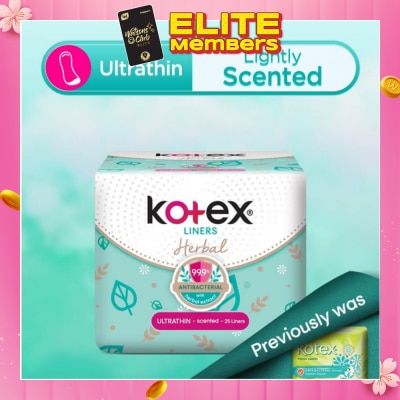 KOTEX Anti-Bacterial Herbal Ultrathin PantyLiner Lightly Scented 25s