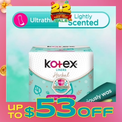 KOTEX Anti-Bacterial Herbal Ultrathin PantyLiner Lightly Scented 25s