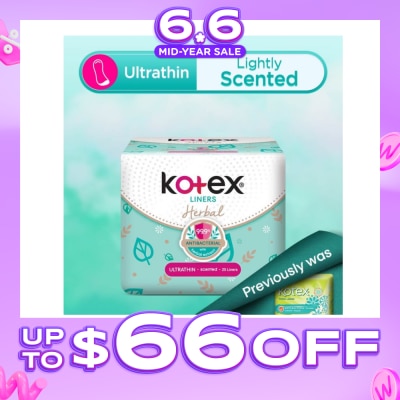 KOTEX - Anti-Bacterial Herbal Ultrathin PantyLiner Lightly Scented 25s
