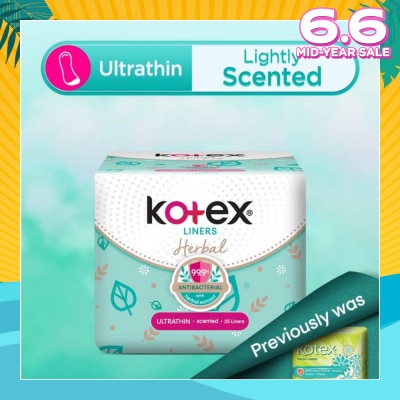 KOTEX Anti-Bacterial Herbal Ultrathin PantyLiner Lightly Scented 25s